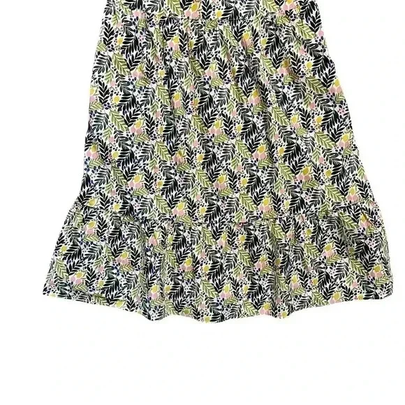 Boden Black and Yellow Square Neck Puff Sleeve Midi Sundress - Picture 3 of 5
